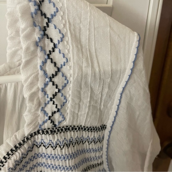 Free People Wandering Skies Smocked Top, Small - Picture 5 of 9